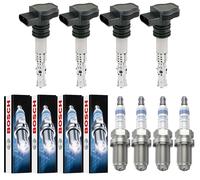 4x Nty Bobina Accensione + 4x Bosch Candela Super 4 per Mazda MX-5 II Nb 1.8 16V