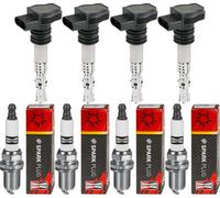 4x Nty Bobina + Champion Candela per VW Golf VII 5G1 BE1 1.4 GTE Hybrid