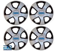 4X Nuovi Coprimozzo In Plastica Neri E Argento 17" Per Mahindra Scorpio T1