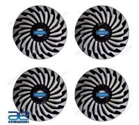 4X Nuovo Coprimozzo In Plastica Swing Nero Argento 14" Per Auto Universale AEs