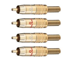 4x Oehlbach Cinch Stecker CJG 51 RCA Audio Cavo fino a 5,5 mm