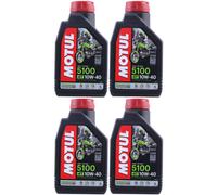 4x Olio Motore Moto Motul 5100 10w40 Ma2 4 Tempi Technosynthese Estere
