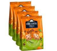 4X Ore Liete Frollini con Farcitura all’Arancia e Gocce di Cioccolato - Biscotti Ripieni di Frutta con Cioccolato - Dolci per Colazione, Merenda e Pausa Caffè 200g