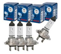 4X Original BOSCH Pure Light Lampadina Alogena H7 12V 55W PX26D