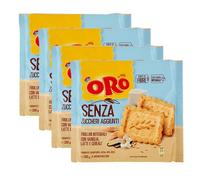 4X Oro Saiwa Biscotti Frollini Intergali con Vaniglia, Latte e Cereali Senza Zuccheri Aggiunti 300g [4 Confezioni]