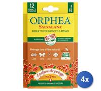 4x Orphea Tarmicida Foglietti 12 Pezzi FRAGRANZA MISTA