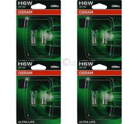 4X OSRAM H6W 12V 6W BAX9S ULTRA LIFE Set Kit 2 Pezzi Lampadina