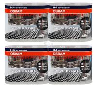 4X Osram SilverStar 2.0 +60% DUO Pack H4 Alogeno 12V 60/55W P43T