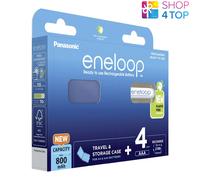 4x Panasonic Eneloop AAA Batterie Ricaricabili 800mAh NiMH Con Custodia