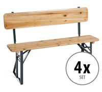 4x Panchina da Giardino Legno Panca Birreria Esterno Campeggio Pieghevoli 119cm