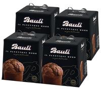 4X Panettone Moro il nuovo Panettone Black con Cacao e Gocce di Cioccolato, Senza Uvetta e Canditi per bauli 900g