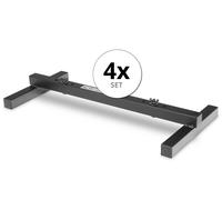 4x PAR Luci Fari Effetti Pavimento Base Supporto Pied Illuminazione Metallo Nero