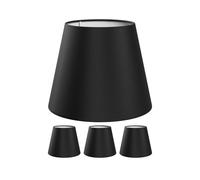 4x paralume in tessuto di lino nero Ø 200 mm