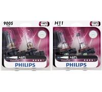 4x Philips 9005+H11 x-Tremevision 100% More Super Bright Luce Upgrade Bulbo 65W