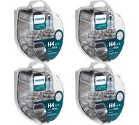 4X Philips X-TremeVision Pro150 DuoBox H4 Alogeno Fino Al 150% Di Luce 60/55W