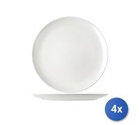 4x Piatto H&H Denver Cm32 Bianco Tondo In Stoneware