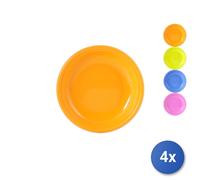 4x Piatto tavola fondo Bahia in polipropilene colori assortiti cm 22 Made in 1