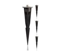 4x picchetto a terra per luci da giardino nero 17cm 45mm ⌀