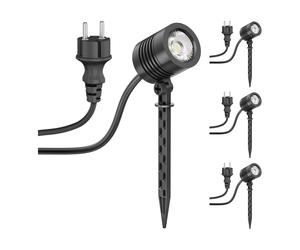 4x piccolo faretto da giardino a LED con picchetto di terra TARL per esterni