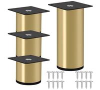4x Piedini Per Mobili In Acciaio Inossidabile, Piedi Dal Design Minimal Con Viti, Piedi Mobili Resistente, Sostituzione Fai-da-Te Per Armadietti Tavoli Tavoli Letti(Gold,10cm/3.9in)