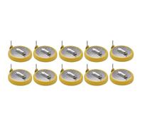 4x Pila Litio CR2032 3V 210mAh con Terminali a Saldare 2 Pin Orizzontali per Circuito Stampato, Batteria per BIOS PC, Memorie PLC e Domotica con Guaina Isolante, Passo 20,5mm (4)