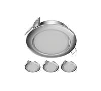 4x plafoniera da incasso ZOBE II acciaio inox opaco rotonda 107mm Ø 1x GX53 [EEK: F]