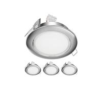 4x plafoniera da incasso ZOBE II acciaio inox opaco rotonda 107mm Ø 1x GX53 [EEK: G]