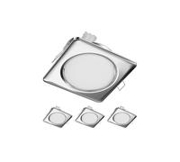 4x plafoniera da incasso ZOBE II cromo lucido angolare 10,7 x 10,7 cm 1x GX53 [EEK: F]