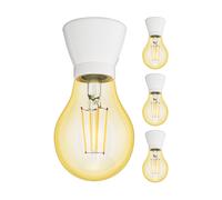 4x plafoniera/porta lampada MINZ in porcellana bianca lucida 1x E27 max. 300W