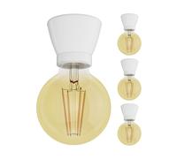 4x plafoniera/porta lampada MINZ in porcellana bianca lucida 1x E27 max. 300W [EEK: E]