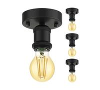 4x plafoniera/porta lampada RETRA nero opaco 1x E27 max. 60W