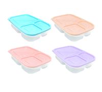 4x Plastica Lunchboxen 1,2 L 3 Ventaglio Portapranzo Portapane Snack Box