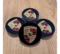 4X PORSCHE Original Coprimozzo Coprimozzo Nero Lucido 911 00004460733
