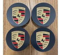 4X Porsche Original Coprimozzo Coprimozzo Nero Lucido 911 9P1601147A