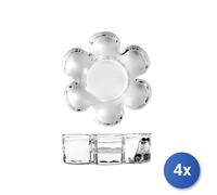 4x Porta Tealight In Vetro, 10 Cm, Trasparente H&H