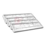 4x PORTATARGA AUTO UNIVERSALE BIANCO METALLIZZATO