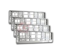 4x PORTATARGA AUTO UNIVERSALE METALLIZZATO