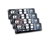 4x PORTATARGA AUTO UNIVERSALE NERO METALLIZZATO
