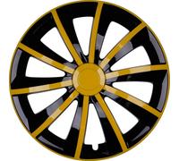 4x Premium Design Copricerchi Coprimozzi Copertura Graal 15 Zoll #35 Nero Giallo