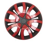 4x Premium Design Copricerchi Coprimozzi " Mika " 15 Pollici #37 IN Nero Rosso