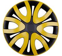 4x Premium Design Copricerchi Coprimozzi Mika Copertura 14 Zoll #37 Nero Giallo