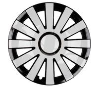 4x Premium Design Copricerchi Coprimozzi " Onice " 15 Pollici #65 IN Nero Bianco