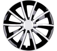 4x Premium Design Copricerchi Coprimozzi Set " Graal " 16 Pollici IN Bianco/Nero