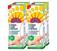 4x Prep Crema Rigenera Talloni Screpolati dei Piedi Azione Nutriente con Burro di Karité Emolliente a Rapido Assorbimento - 4 Flaconi da 75ml