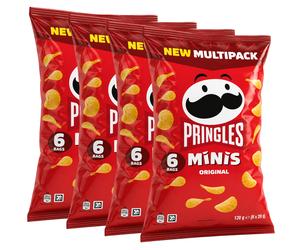 4X Pringles Minis Original Multipack Snack Salato 120 g