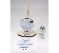 4X Profumatore legno MONGOLFIERA CELESTE 9x8 cm MADE IN ITALY bomboniera 159M