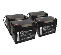 4x Q-Batteries 12LC-75/12V - 77Ah Batteria Piombo Tipo Ciclico AGM - Deep Ciclo