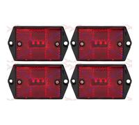 [4x] Quadrato Rosso 3-LED Lato Evidenziatore Reflex Luce Superficie 2-4/5 "