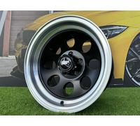 4x R15" 5x114.3 Cerchi Jeep 4x4 Style Nero Metà Opaco+Diamond Cut, 8x15