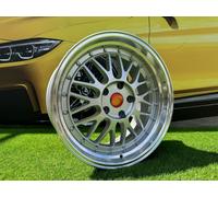 4X R16 Pollici 4X100 LM Style Argento + Lucido Bordo 7.5ET20 Ruote : Per 3 Serie